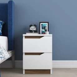 DKK Nachtkastje BD106 - 1946 Walnoot Wit -Meubelserie Winkel 0586f397c0d624ec3827a8caac873048c2d38004b43a5e48a6649a5a85ae333c