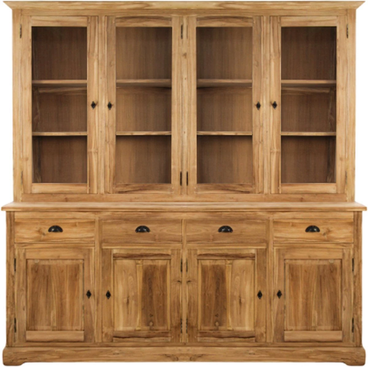 Buffetkast - Blank - Teak/glas - 200 Cm 5 Buffetkast - Blank - Teak/glas - 200 Cm - Afbeelding 3