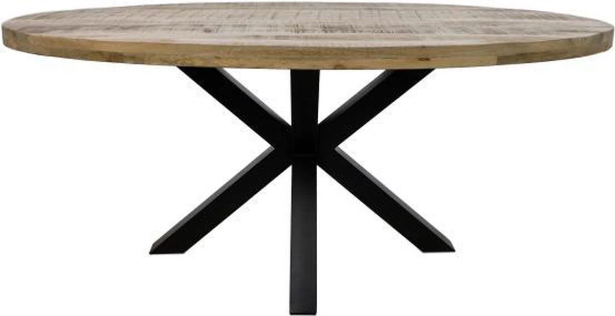 Ovale Eettafel Portland - Mangohout/ijzer 220x110 Cm 8 Ovale Eettafel Portland - Mangohout/ijzer 220x110 Cm - Afbeelding 6