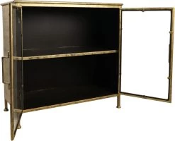 Vitrinekast Fletcher - Antique Gold - Metaal/glas - 93x42x90 Cm -Meubelserie Winkel 1200x971