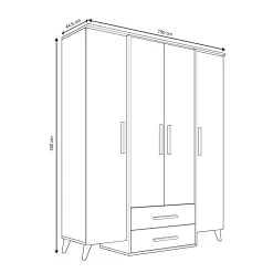 DKK Kledingkast Sinem Wit Walnoot -Meubelserie Winkel 1790c726129fc30c306f5d162f294a2d72840853f5d9f98e87e62d7250758ab0