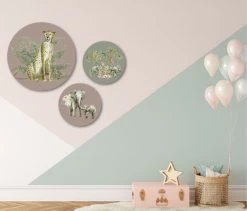 Muurcirkel Set Van 3 Kinderkamer Jungle