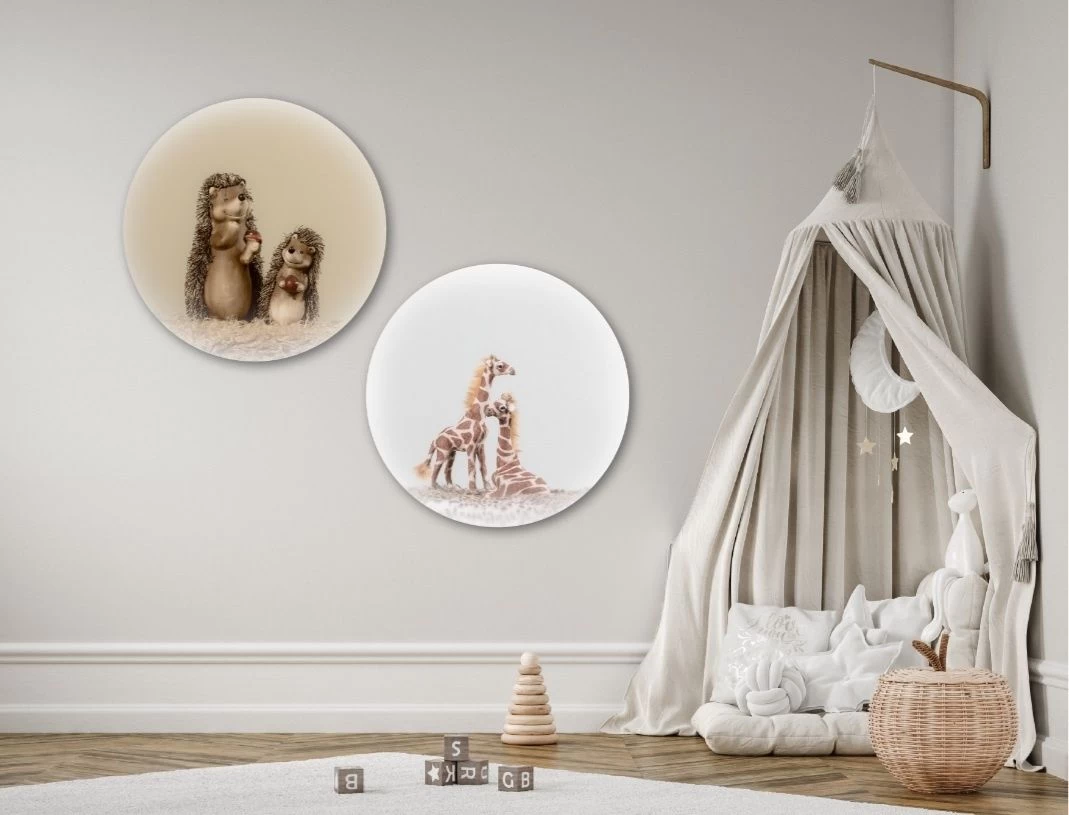 Muurcirkel Set Van 2 Kinderkamer Egel En Giraffe 3 Muurcirkel Set Van 2 Kinderkamer Egel En Giraffe