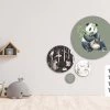 Muurcirkel Set Van 4 Panda Jungle Kinderkamer