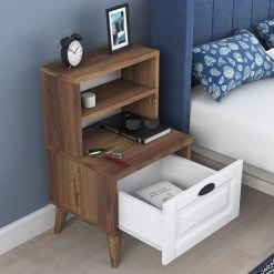 DKK Nachtkastje BD105 - 1885 Walnoot Wit -Meubelserie Winkel 2788d3fbd8fda026fe086d8af43dd6a9d9c50695ae6ca1b6ac0b49c6ecd05d1b
