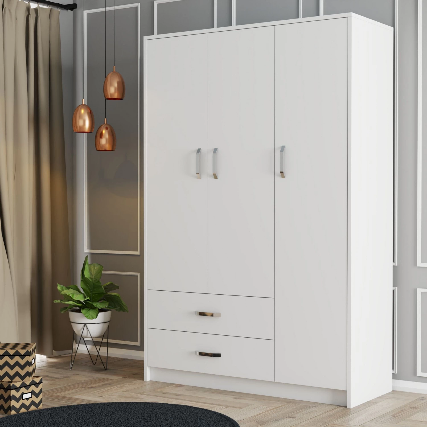 DKK Kledingkast Grande 3512 Wit 3 DKK Kledingkast Grande 3512 Wit