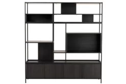 Industrieel Zwarte Rek 5 Planken En 4 Deuren -Meubelserie Winkel 37715100772c7dc3242efaceb237e546ba274f370f827321a0447427ab6314dc