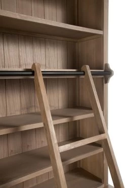 Boekenkast + Ladder Hout Licht Greywash -Meubelserie Winkel 3e6d1e0482811337e4ec93e2d5166c0e901f34bc58f4cd3e643230fedf3a6791