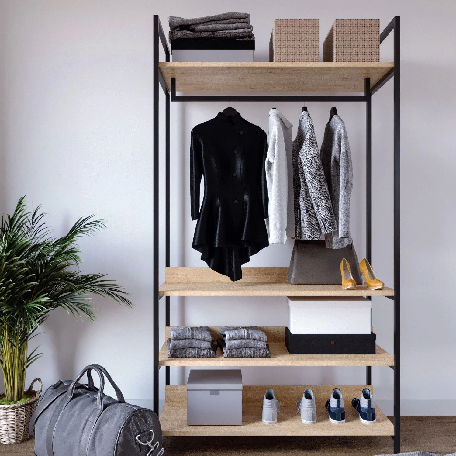 DKK Kledingkast Trend Gardirop Eiken 3 DKK Kledingkast Trend Gardirop Eiken