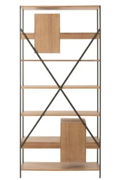 Rek 2 Kastjes Hout/Metaal Naturel -Meubelserie Winkel 46560b40e079acc6d4faed32e1e5f73cea26d76b1e3bc60af1566ba1bb6edc30