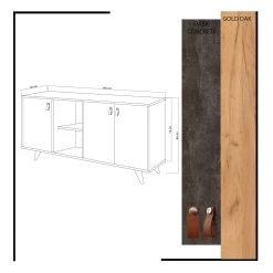 DKK Dressoir Planky Eiken Donker Beton -Meubelserie Winkel 4ecae427eb4c8d267e3fec972227996a3a2dff13ec487e9ea46a0a5c06ce1b7b