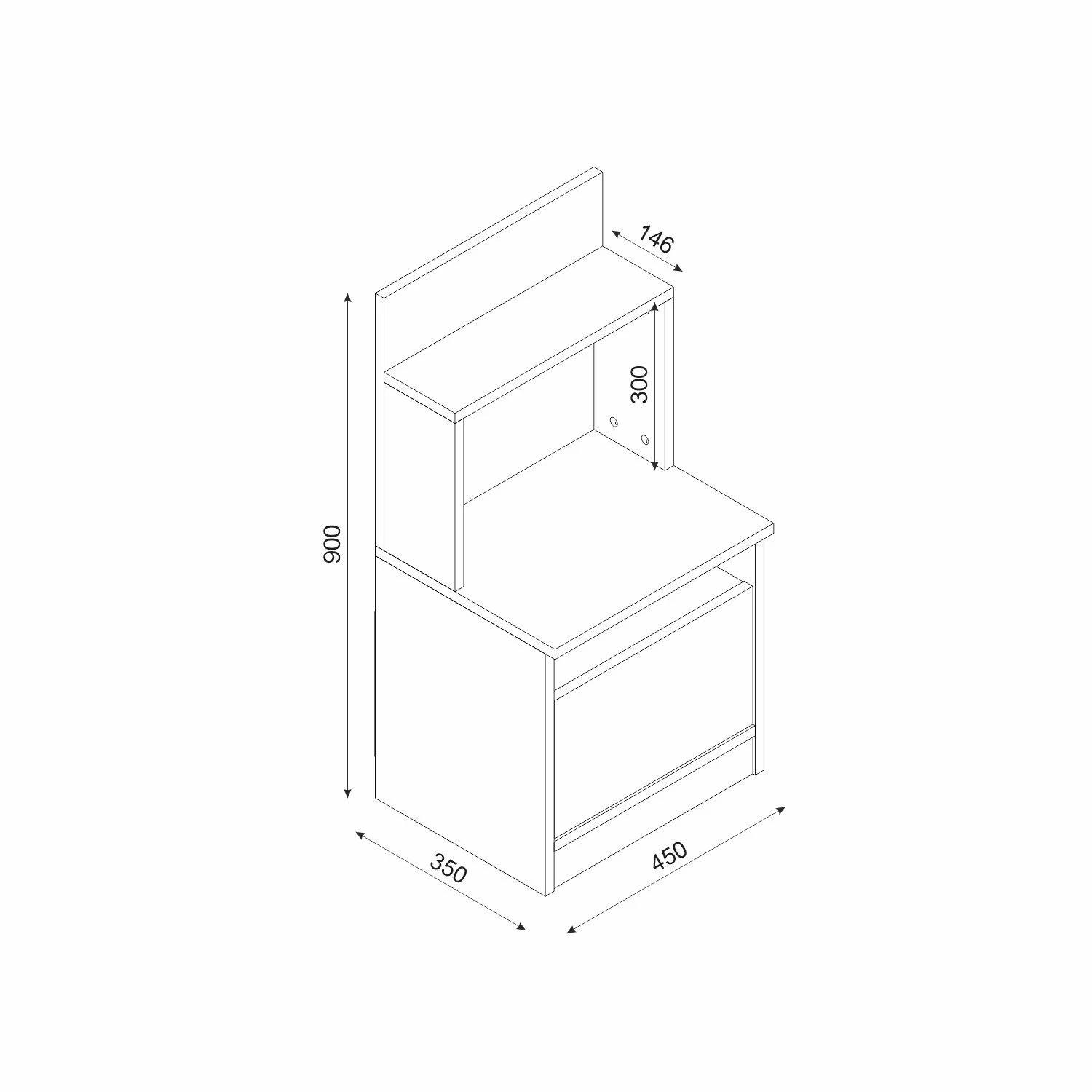 DKK Nachtkastje Volenta Eiken Marmer 9 DKK Nachtkastje Volenta Eiken Marmer - Afbeelding 7