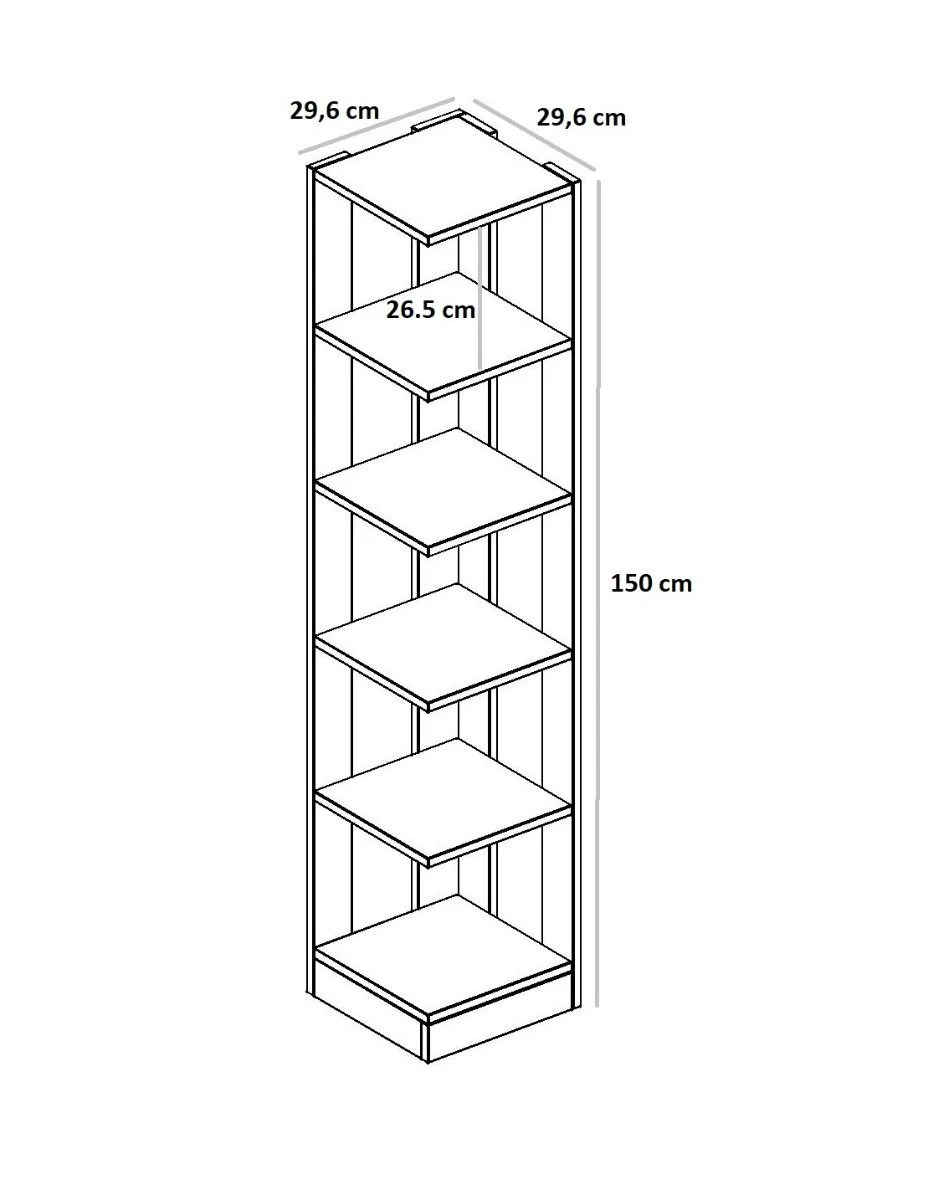 DKK Boekenkast Bamboe Antraciet 4 DKK Boekenkast Bamboe Antraciet - Afbeelding 2