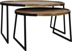 Salontafel Mango Hout - Paulson - Set Van 2