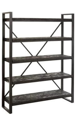 Rek Burg Mango Hout Met Visgraat Motief 140x45x 183 Cm