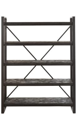 Rek Burg Mango Hout Met Visgraat Motief 140x45x 183 Cm 19 Rek Burg Mango Hout Met Visgraat Motief 140x45x 183 Cm -Meubelserie Winkel 5651 26