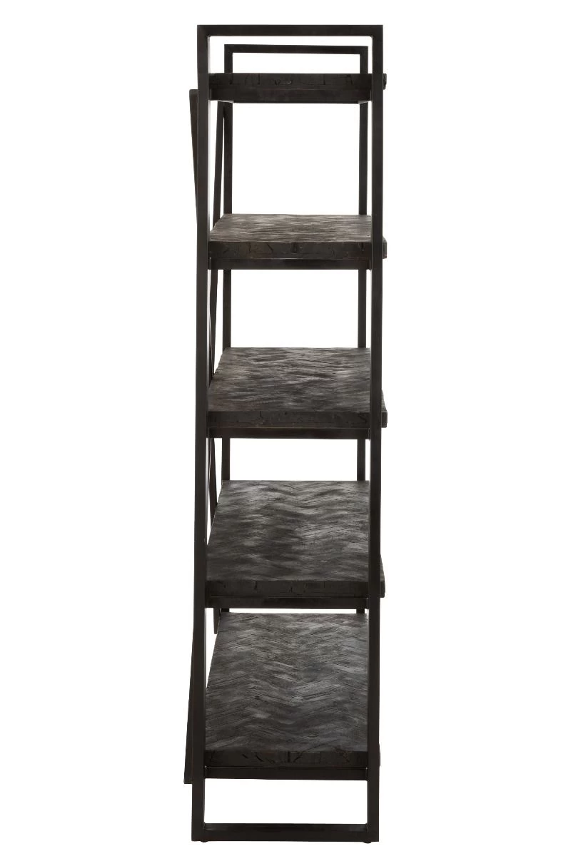 Rek Burg Mango Hout Met Visgraat Motief 140x45x 183 Cm 10 Rek Burg Mango Hout Met Visgraat Motief 140x45x 183 Cm - Afbeelding 8