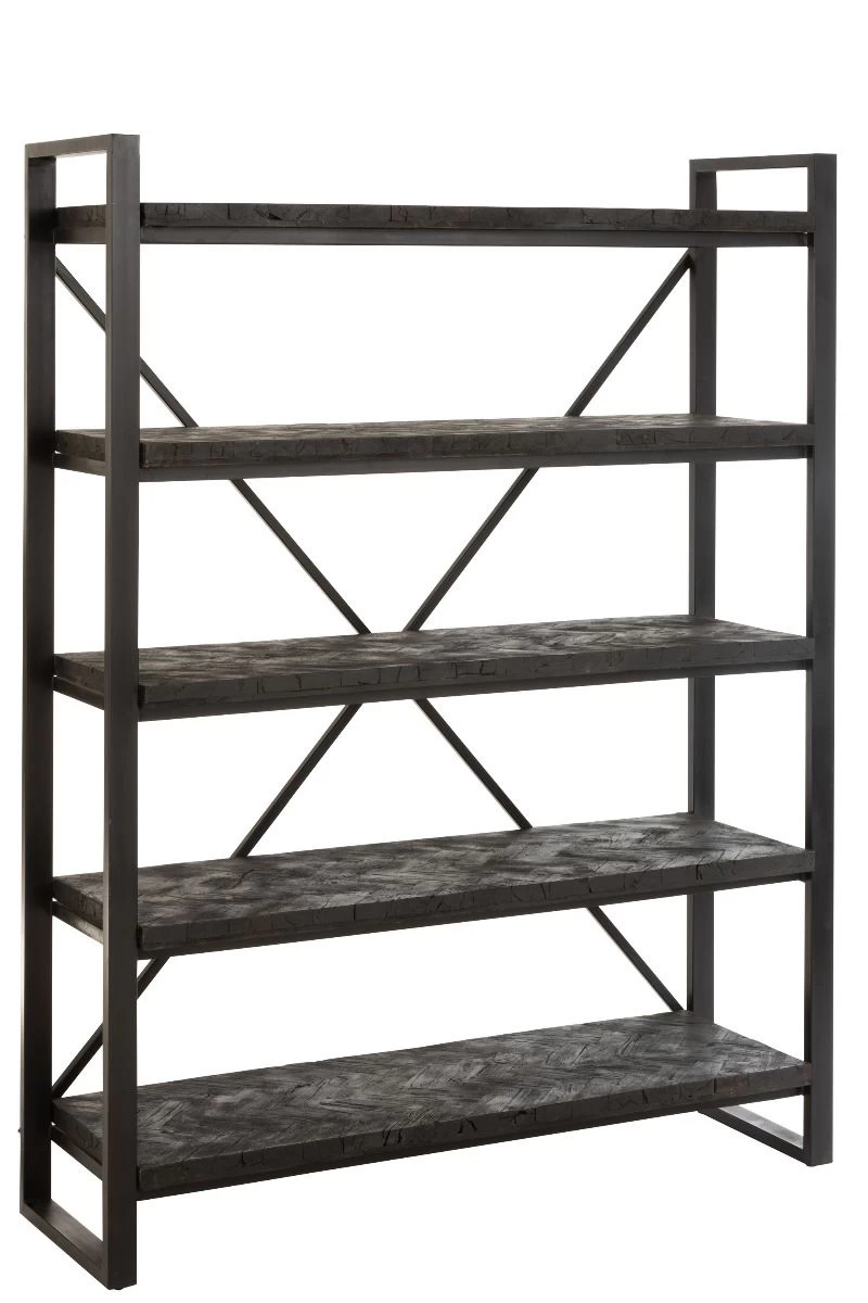 Rek Burg Mango Hout Met Visgraat Motief 140x45x 183 Cm 3 Rek Burg Mango Hout Met Visgraat Motief 140x45x 183 Cm