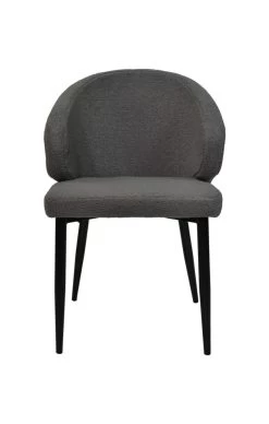 Eetkamerstoel Yuna - Grijs - Teddy/metaal - Set Van 2