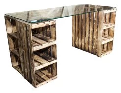 DKK Fruitkisten Bureau Met Glasplaat