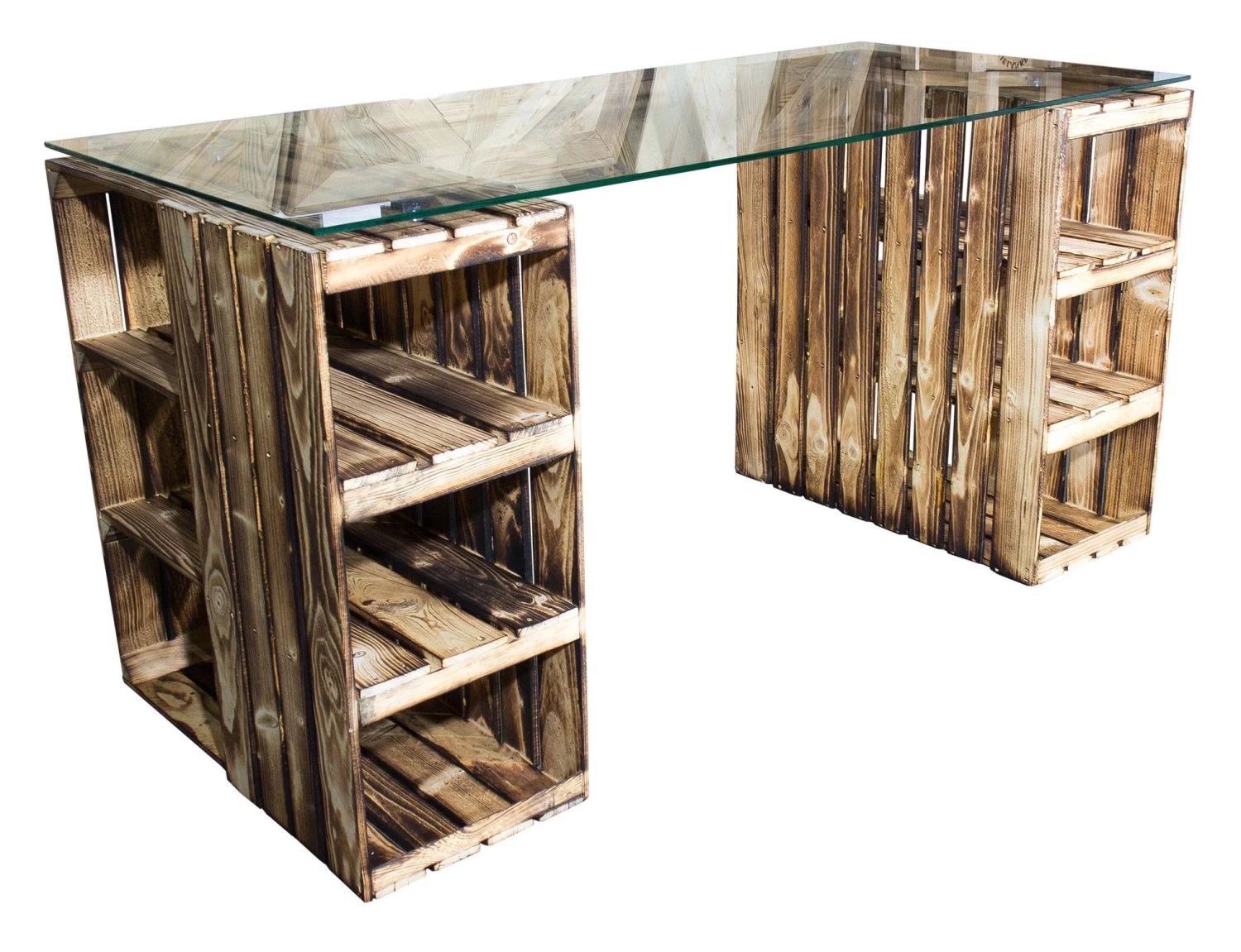 DKK Fruitkisten Bureau Met Glasplaat 3 DKK Fruitkisten Bureau Met Glasplaat