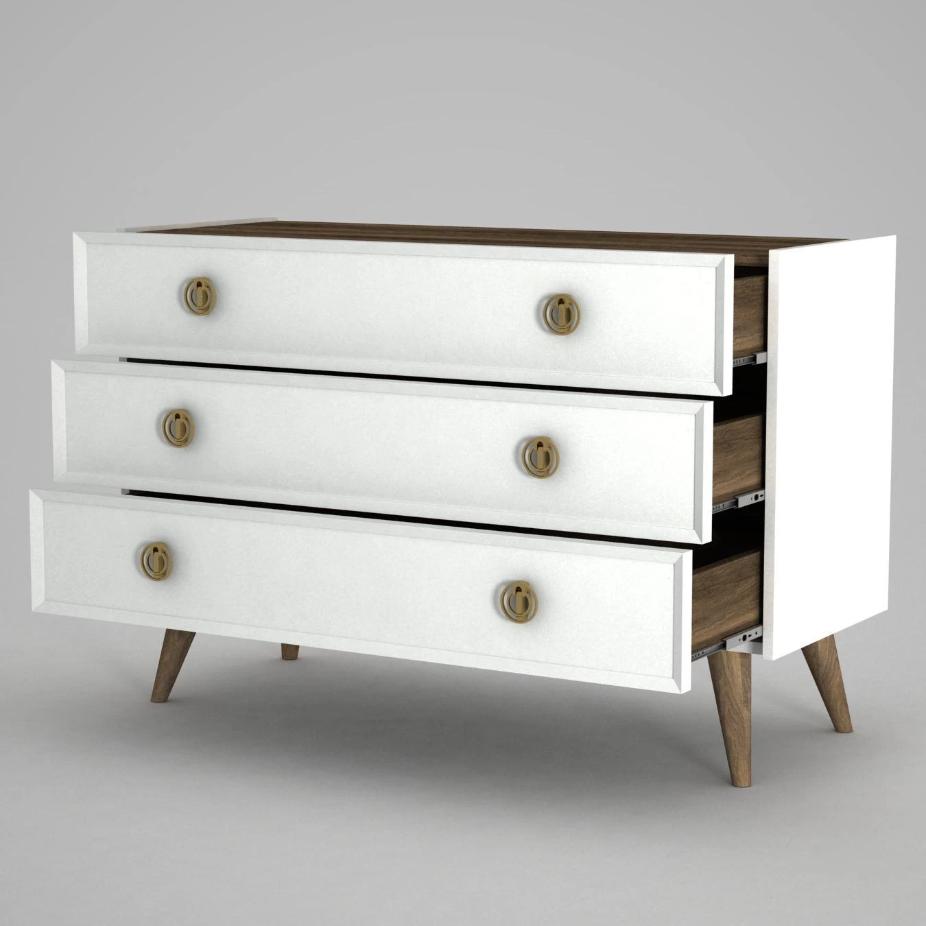 DKK Dressoir Nadya Wit Walnoot 8 DKK Dressoir Nadya Wit Walnoot - Afbeelding 6