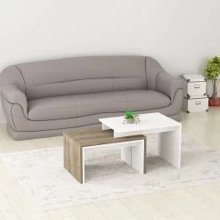 DKK Koffietafel Dilara Wit Walnoot