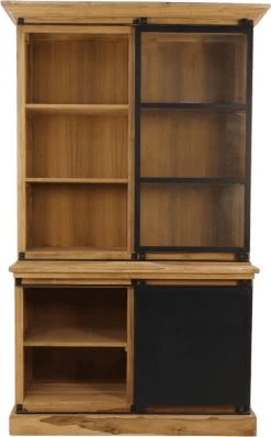 Vitrinekast - Naturel/zwart - Mangohout/ijzer - 125x48x210 Cm 14 Vitrinekast - Naturel/zwart - Mangohout/ijzer - 125x48x210 Cm -Meubelserie Winkel 745x1200 1