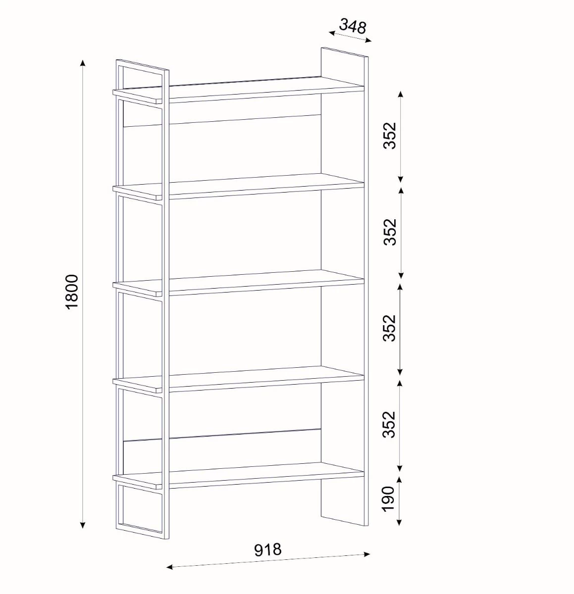 DKK Boekenkast Grass Lydia 4 DKK Boekenkast Grass Lydia - Afbeelding 2