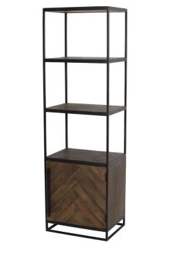 Boekenkast Half Open 55x40x180 Cm CHISA Hout Bruin-zwart