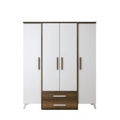 DKK Kledingkast Sinem Wit Walnoot -Meubelserie Winkel 8cf078e291721a161e7451764cfc95f1480fc65319374294d0fc1d35ad77c584