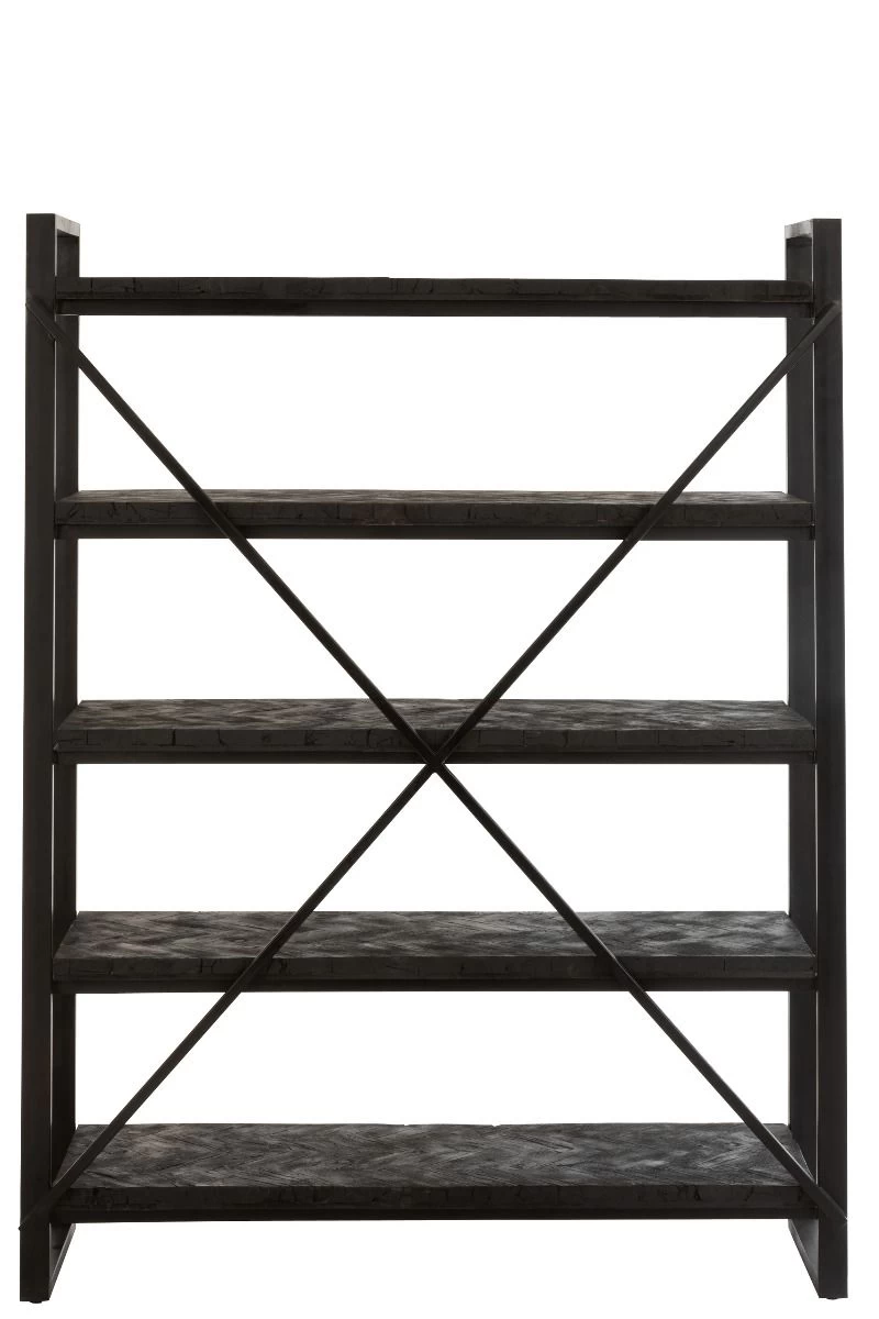 Rek Burg Mango Hout Met Visgraat Motief 140x45x 183 Cm 9 Rek Burg Mango Hout Met Visgraat Motief 140x45x 183 Cm - Afbeelding 7