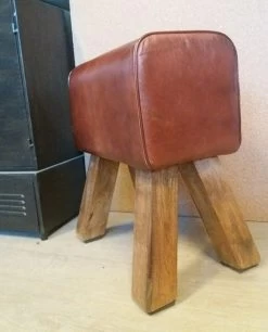 Vintage Lederen Hocker