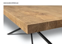 Oud Eiken Tafel Met U Smal Onderstel -Meubelserie Winkel ahout2geschuurd 1 5