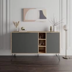 DKK Dressoir Clara Dressoir Eiken Antraciet
