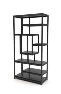 Boekenkast 180x40x90 Cm Zwart Mangohout