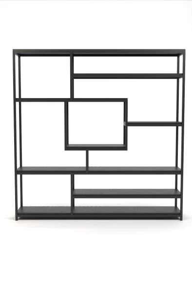 Boekenkast 200x40x200 Cm Zwart 5 Boekenkast 200x40x200 Cm Zwart - Afbeelding 3