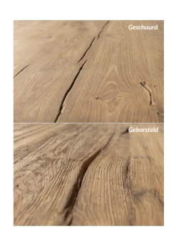 Oud Eiken Tafel Met U Smal Onderstel -Meubelserie Winkel borstelschuur 7