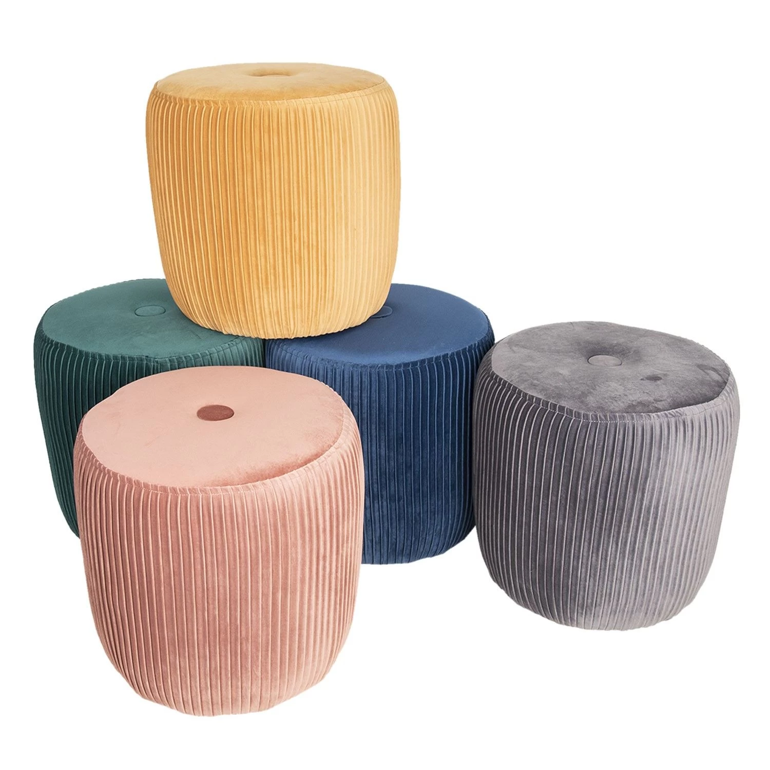 Hocker Blauw 4 Hocker Blauw - Afbeelding 2