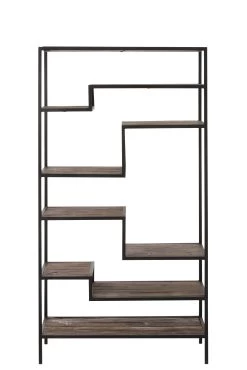 Rek 6 Schappen Metaal/Hout Bruin/Zwart -Meubelserie Winkel c5fa8f72508e4dcb55f303684c34ff4f88fc9916fe4fe33a278251208df5c7aa