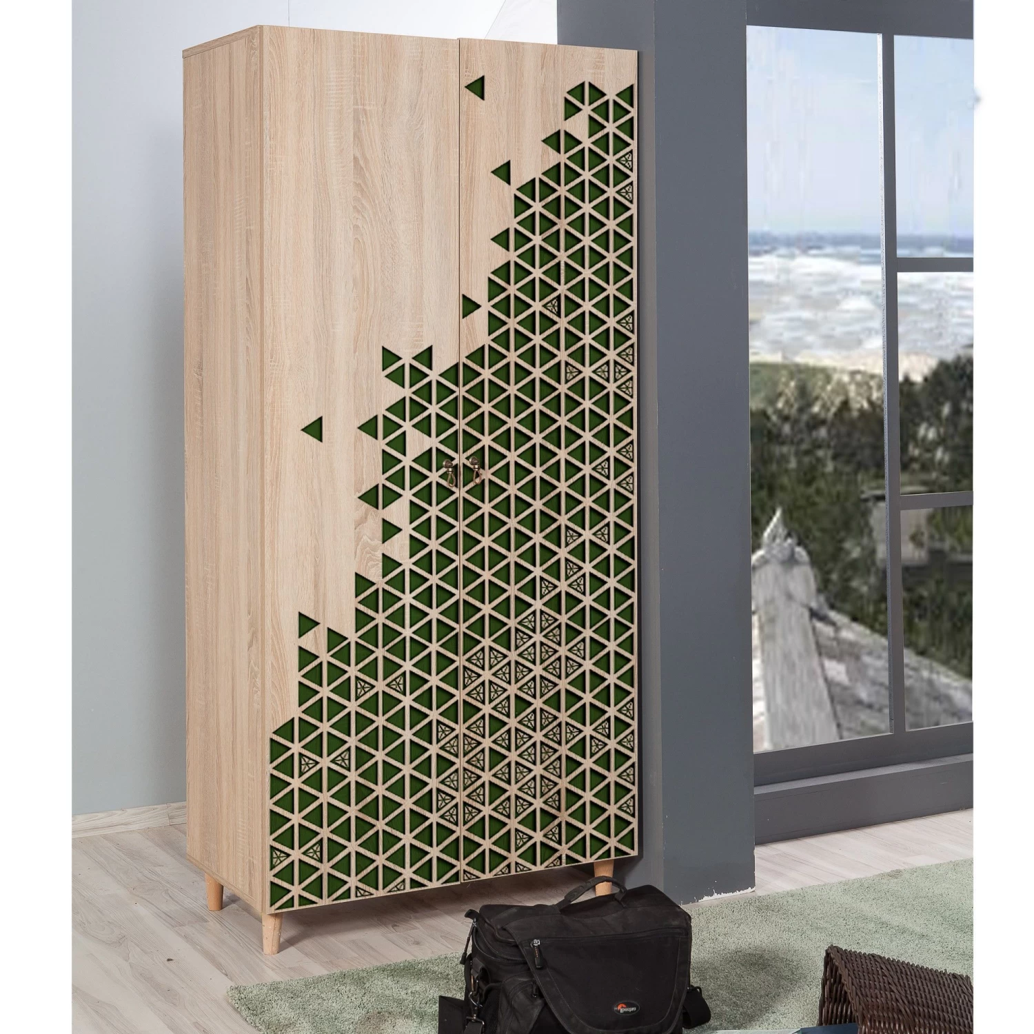 DKK Kledingkast Stil - 121 Sonoma Eiken 4 DKK Kledingkast Stil - 121 Sonoma Eiken - Afbeelding 2