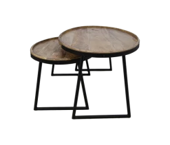 Salontafel Mango Hout - Paulson - Set Van 2 -Meubelserie Winkel de kisten koning 106033 4 1