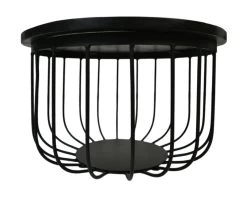 Salontafel Maden - ø60 Cm - Zwart - Mangohout/ijzer - Set Van 2 -Meubelserie Winkel de kisten koning 107538 3