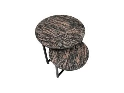 Ronde Salontafel Set Van 2 - ø60x45/ø45x34 - Bruin/zwart - Marmer 10 Ronde Salontafel Set Van 2 - ø60x45/ø45x34 - Bruin/zwart - Marmer -Meubelserie Winkel de kisten koning 107544 4