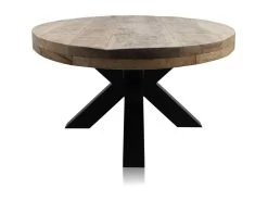 Ovale Salontafel - 130x80x45 - Naturel/zwart - Mangohout/metaal -Meubelserie Winkel de kisten koning 107555 3