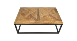 Salontafel Mozaiek - 110x70x40 - Naturel Wax/zwart - Teak/ijzer -Meubelserie Winkel de kisten koning 107560 3