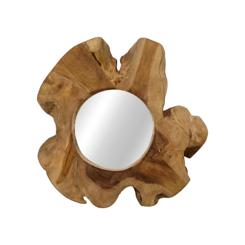 Wandspiegel Kecik - 30x30 - Naturel - Teak/glas 4 Wandspiegel Kecik - 30x30 - Naturel - Teak/glas - Afbeelding 2