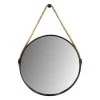 Ronde Wandspiegel Met Touw - ø45 Cm - Zwart/naturel