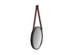 Ronde Wandspiegel Met Riem - ø45 Cm - Zwart/bruin 7 Ronde Wandspiegel Met Riem - ø45 Cm - Zwart/bruin -Meubelserie Winkel de kisten koning 107867 2