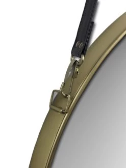 Ronde Wandspiegel Met Riem - ø45 Cm - Antique Gold/zwart -Meubelserie Winkel de kisten koning 107871 3